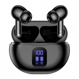 Juodos bevielės ausinės "Tech-Protect Ultraboost TWS Earphone Pro G2"