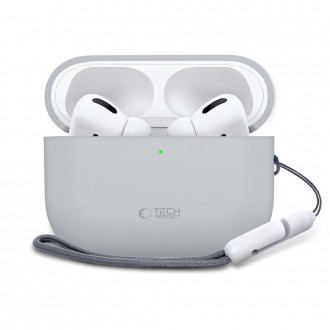 Pilkas ausinių dėklas "Tech-Protect Silicone" skirtas Apple Airpods Pro 3