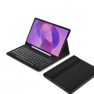 Juodas atverčiamas dėklas su klaviatūra "Tech-Protect SC Pen + Keyboard" planšetei LENOVO IDEA TAB PLUS 12.1 TB-361