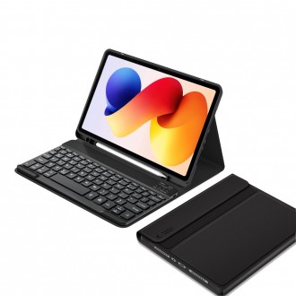 Juodas atverčiamas dėklas su klaviatūra "Tech-Protect SC Pen + Keyboard" planšetei Xiaomi REDMI PAD 2 PRO 12.1 / XIAOMI POCO PAD M1