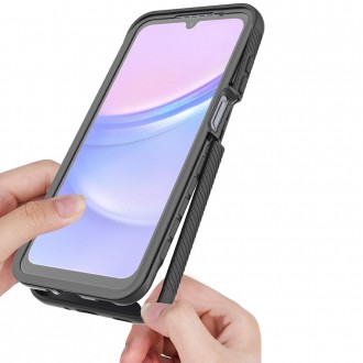 Dviejų dalių juodais kraštais permatomas dėklas "Tech-Protect Defense" telefonui Samsung Galaxy A16 4G / 5G / A26 5G / A17 4G / 5G