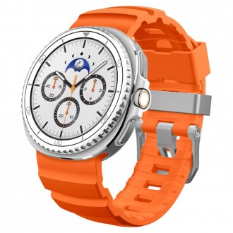 Oranžinės spalvos dirželis "Spigen WBS2 Band" laikrodžiui Samsung Galaxy 8 / 9 / CLASSIC (40 / 44 / 46 MM)