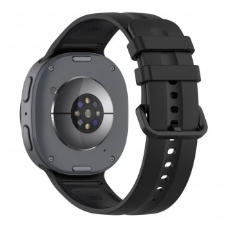 Juoda apyrankė Tech-Protect Silicone Evo laikrodžiui Samsung Galaxy Watch 8 / 9 / CLASSIC (40 / 44 / 46 MM)