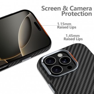 Tvirtas dėklas Tech-Protect Ion Carbon Magsafe telefonui Samsung Galaxy S25 ULTRA