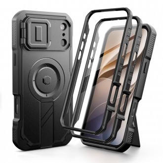 Juodas tvirtas dėklas "Tech-Protect Kevlar Magsafe 2-set" telefonui Apple Iphone 17 PRO / 18 PRO