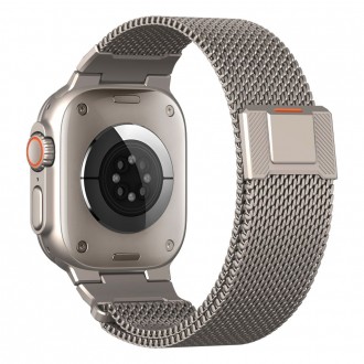 Titano spalvos nerūdijančio plieno apyrankė Tech-Protect Milano Vanguard laikrodžiui Apple Watch 8 / 9 / 10 / 11 / 12 / SE / ULTRA (44 / 45 / 46 / 49 MM)