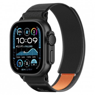 Juoda nailoninė apyrankė Tech-Protect Nylon Elite laikrodžiui Apple Watch 7 / 8 / 9 / 10 / 11 / 12 / SE / ULTRA (44 / 45 / 46 / 49 MM) 