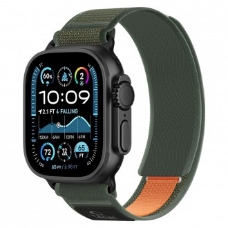 Žalia nailoninė apyrankė Tech-Protect Nylon Elite laikrodžiui Apple Watch 7 / 8 / 9 / 10 / 11 / 12 / SE / ULTRA (44 / 45 / 46 / 49 MM) 