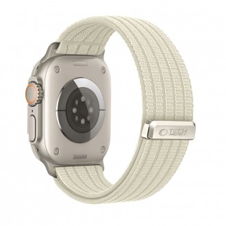 Starlight spalvos apyrankė Tech-Protect Nylon Sport laikrodžiui Apple Watch 8 / 9 / 10 / 11 / 12 / SE / ULTRA (44 / 45 / 46 / 49 MM)