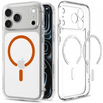 Dėklas Spigen Ultra Hybrid Magsafe telefonui Apple Iphone 17 PRO MAX / 18 PRO MAX CLEAR/ORANGE