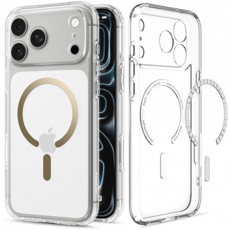Dėklas Spigen Ultra Hybrid Magsafe telefonui Apple Iphone 17 PRO / 18 PRO CLEAR/GOLD