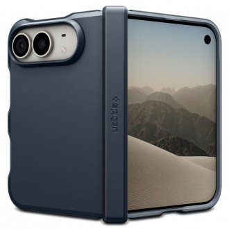 Tvirtas dviejų sluoksnių dėklas su stovu Spigen Tough Armor T Magsafe telefonui Apple iPhone DUO METAL SLATE