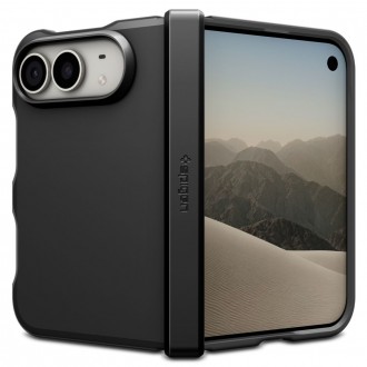 Tvirtas dviejų sluoksnių dėklas su stovu Spigen Tough Armor T Magsafe telefonui Apple iPhone DUO BLACK