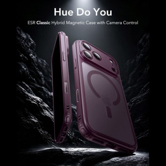 Matinis dėklas "ESR Classic Hybrid Magsafe" telefonui Apple iPhone 17 PRO MAX / 18 PRO MAX FROSTED DEEP BURGUNDY