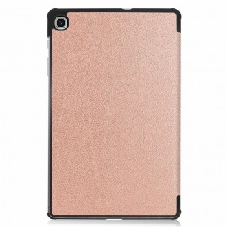 Rožinis - auksinis atverčiamas dėklas Samsung P610 / P615 Tab S6 Lite 10.4 "Smart Leather"