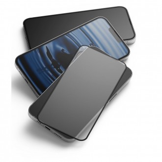 Juodais krašteliais apsauginis grūdintas stiklas "Ringke ID FC Glass" teledonui iPhone 13 Pro Max