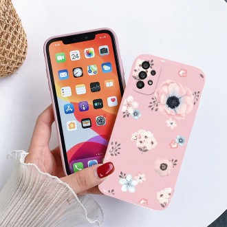 Rožinis gėlėtas dėklas "Tech-Protect FLORAL"telefonui Samsung Galaxy A13 4G / LTE