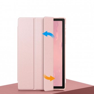 Rožinis/Skaidrus atverčiamas dėklas "Tech-Protect Smartcase Hybrid" skirtas Galaxy TAB A8 10.5 X200 / X205