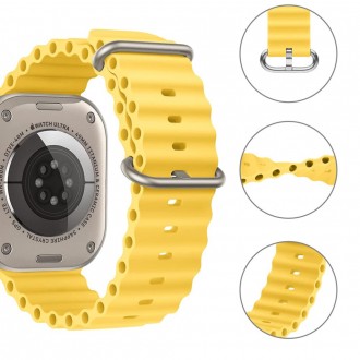 Geltonos spalvos apyrankė "Tech-Protect Iconband Pro" laikrodžiui Apple Watch 4 / 5 / 6 / 7 / 8 / 9 / 10 / SE / ULTRA 1 / 2 (44 / 45 / 46 / 49 MM)