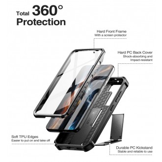 Juodas dviejų dalių dėklas "Tech-Protect Kevlar Pro" telefonui Samsung Galaxy S23 