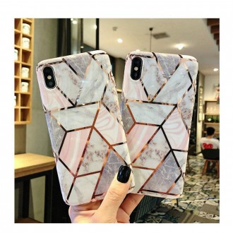 Rožinis dėklas "Tech-Protect Marble" telefonui iPhone 12 Pro Max