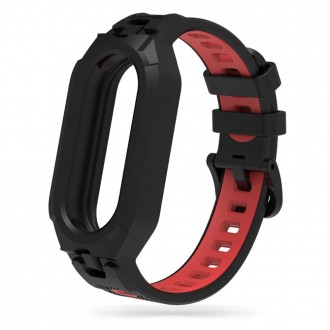 Juoda/Raudona apyrankė "Tech-Protect Armour" laikrodžiui Xiaomi Smart Band 8 / 8 NFC