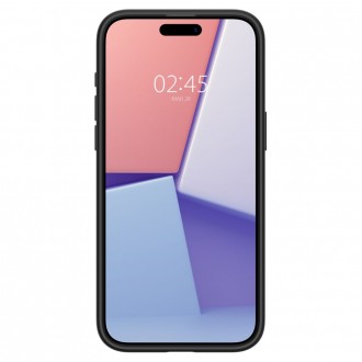 Itin tvirtas, pusiau skaidrus dėklas su juodomis detalėmis "Spigen Ultra Hybrid Mag Magsafe" telefonui iPhone 15 Pro Max