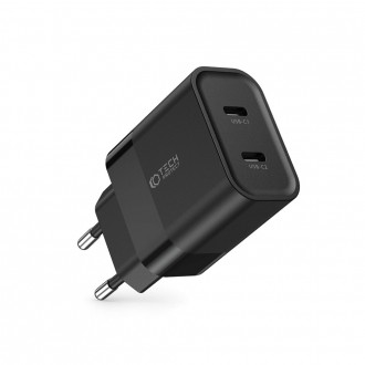 Juodas pakrovėjas-įkroviklis buitinis "Tech-Protect C20W 2-Port Network Charger PD20W"