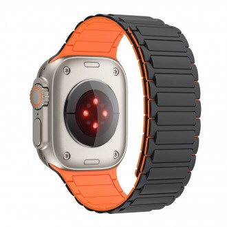 Juoda/Oranžinė apyrankė "Tech-Protect Iconband Magnetic" laikrodžiui Apple Watch 4 / 5 / 6 / 7 / 8 / 9 / SE / ULTRA 1 / 2 (42 / 44 / 45 / 49 MM) 