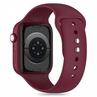 Bordo spalvos apyrankė "Tech-Protect Silicone" laikrodžiui Apple Watch 4 / 5 / 6 / 7 / 8 / 9 / 10 / SE / ULTRA 1 / 2 (44 / 45 / 46 / 49 MM)