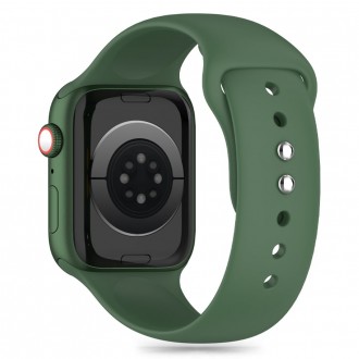 Žalios spalvos apyrankė "Tech-Protect Silicone" laikrodžiui Apple Watch 4 / 5 / 6 / 7 / 8 / 9 / 10 / SE / ULTRA 1 / 2 (44 / 45 / 46 / 49 MM)