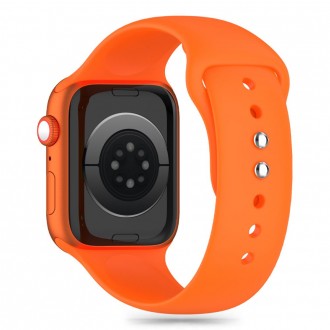 Oranžinės spalvos apyrankė "Tech-Protect Silicone" laikrodžiui Apple Watch 4 / 5 / 6 / 7 / 8 / 9 / 10 / SE / ULTRA 1 / 2 (44 / 45 / 46 / 49 MM) 