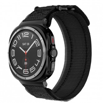 Juodos spalvos tekstilinis dirželis "Tech-Protect Scout Pro" laikrodžiui Samsung Galaxy Watch Ultra (47 MM)