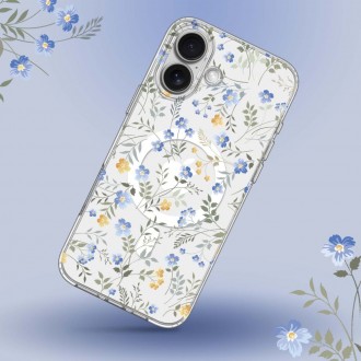 Skaidrus gėlėtas dėklas "Tech-Protect Magmood Magsafe Spring Floral" telefonui iPhone 16