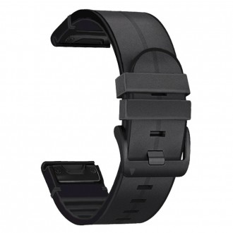 Juodos spalvos apyrankė "Tech-Protect Silicone PU" laikrodžiui Garmin Fenix 5 / 6 / 6 PRO / 7 / 8 (47 MM) / E