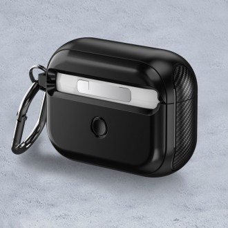 Juodas dėklas "Tech-Protect Defender Hook Magsafe" skirtas Apple Airpods Pro 1 / 2