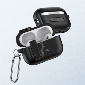 Juodas dėklas "Tech-Protect Slim Hook" skirtas Apple Airpods Pro 1 / 2