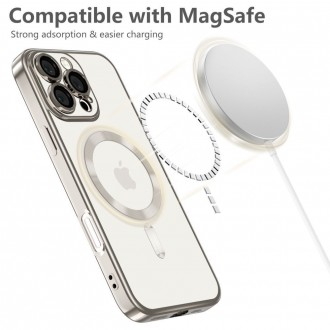 Skaidrus dėklas su auksinėmis detalėmis "Tech-Protect Magflex Magsafe" telefonui Samsung Galaxy S24 FE
