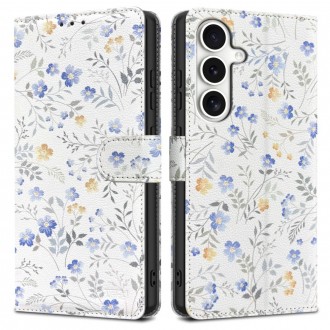 Gėlėtas atverčiamas dėklas "Tech-Protect Wallet Spring Flower" telefonui Samsung Galaxy S25 