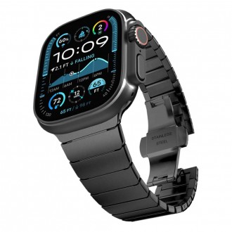 Juoda apyrankė "Tech-Protect LinkBand" laikrodžiui Apple Watch 6 / 7 / 8 / 9 / 10 / SE / ULTRA 1 / 2 (44 / 45 / 46 / 49 MM)