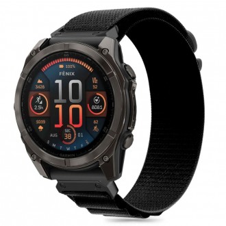 Juoda apyrankė "Tech-Protect Nylon Pro" laikrodžiui Garmin Fenix 5 / 6 / 6 PRO / 7 / 8 (47 MM) / E 