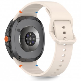 Kreminės spalvos apyrankė "Tech-Protect Silicone" laikrodžiui Samsung Galaxy Watch 8 / Classic (40 / 44 / 46 MM)