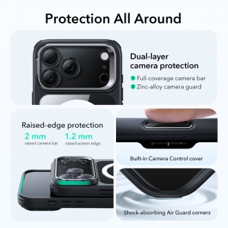 Skaidrus/Juodas "ESR Classic Hybrid Kickstand Magsafe" telefonui Apple iPhone 17 Pro 