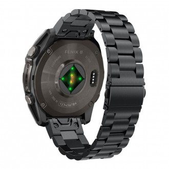 Juoda apyrankė "Tech-Protect Stainless" laikrodžiui Garmin Fenix  5X / 5X PLUS / 6X / 6X PRO / 7X / 8 (51 MM) 
