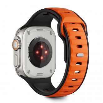 Oranžinė/juoda apyrankė "Tech-Protect Iconband Line" laikrodžiui Apple Watch 8 / 9 / 10 / 11 / SE / ULTRA (44 / 45 / 46 / 49 MM)