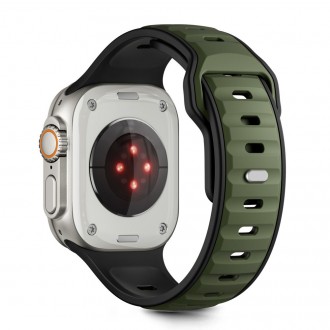 Žalia/juoda apyrankė "Tech-Protect Iconband Line" laikrodžiui Apple Watch 8 / 9 / 10 / 11 / SE / ULTRA (44 / 45 / 46 / 49 MM)