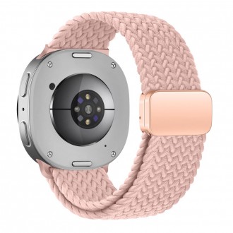 Rožinis tekstilinis dirželis Tech-Protect Nylonmag laikrodžiui Samsung Galaxy Watch 8 / 9 / CLASSIC (40 / 44 / 46 MM)