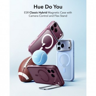 Dėklas su kameros apsauga "ESR Classic Hybrid Kickstand Magsafe" telefonui Apple iPhone 17 PRO / 18 PRO FROSTED DEEP BURGUNDY