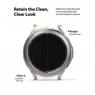 Dėklai (2vnt) laikrodžiui Samsung Watch 4 (46 mm) juodas/skaidrus "RINGKE SLIM"
