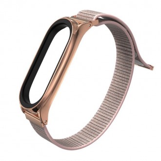 Rožinė apyrankė "Tech-Protect Nylon" laikrodžiui Xiaomi Mi Smart Band 7 